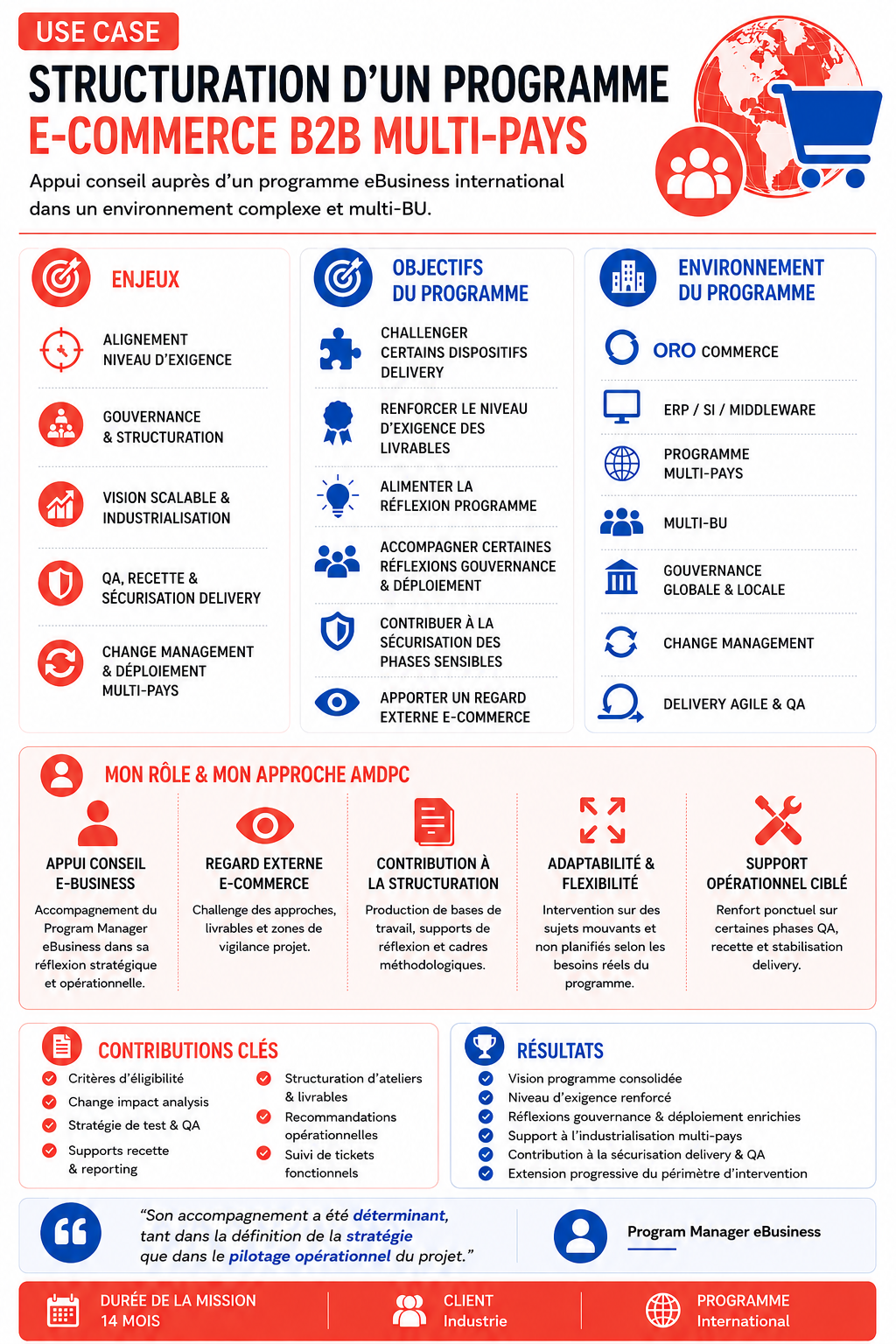 Cas client programme e-commerce B2B multi-pays
